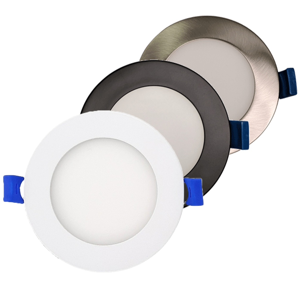 DawnRay 4" LED Round Slim Panel(Potlight) 2700K/3000K/3500K/4000K/5000K(changeable), White/Black/Brushed Nickel, 90+CRI, 12W, 1100LM
