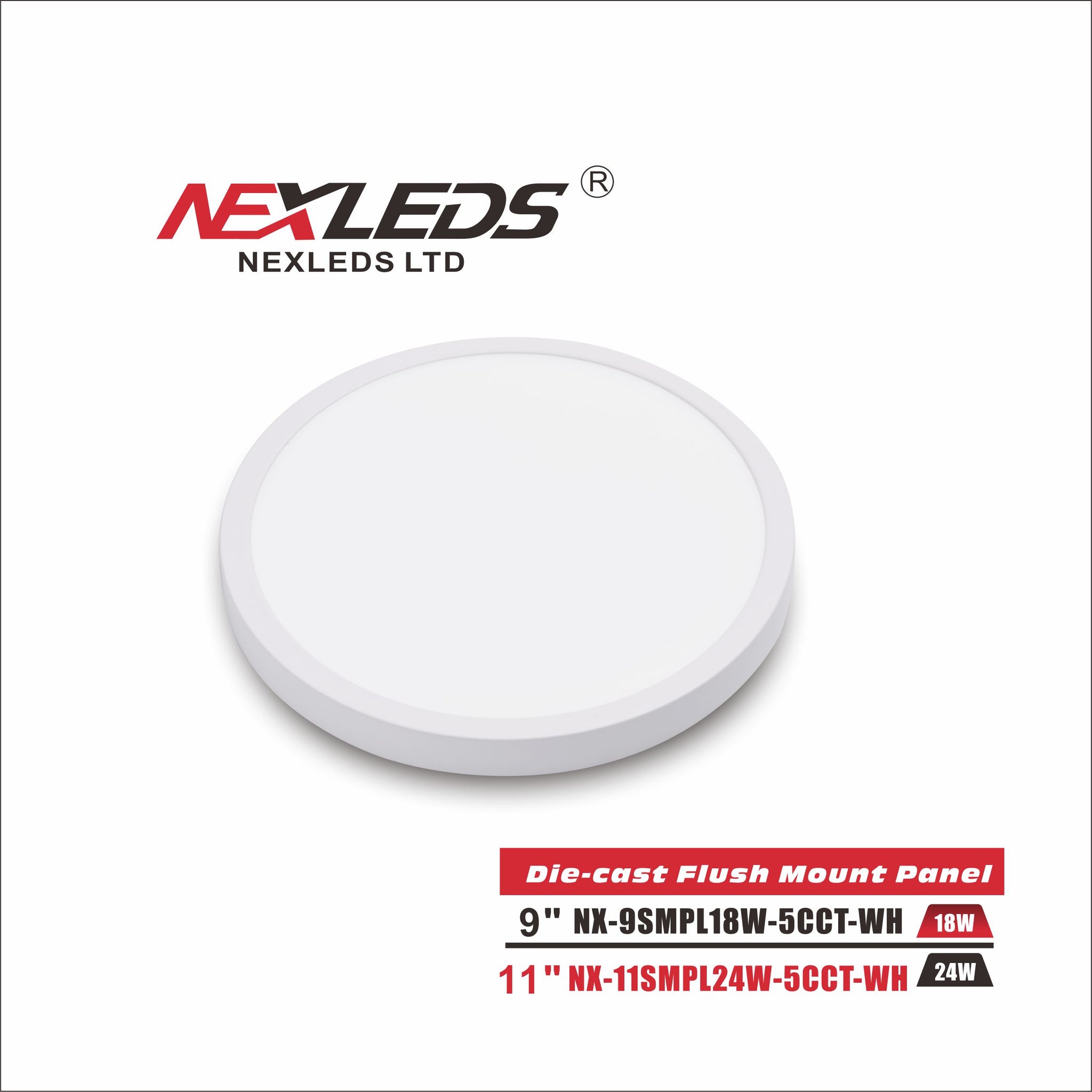 Nexleds Ceiling Light Slim Flush Mount 5CCT 9inch & 11inch & 13inch