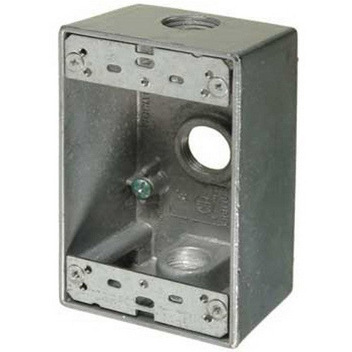 VISTA 18075 1Pack Weatherproof Metal FS Box 5 x 3/4" holes - Grey - Consavvy