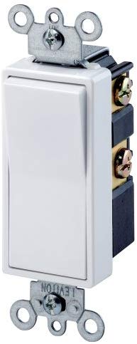 Leviton 5604-2 15 Amp, 120/277 Volt, Decora Rocker 4-Way AC Quiet Switch, Residential Grade, Grounding (White) - Consavvy