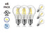 DawnRay LED Filament Bulb 6W 2700K Warm White E26 Screw Base Dimmable Bulbs UL-Listed - Consavvy