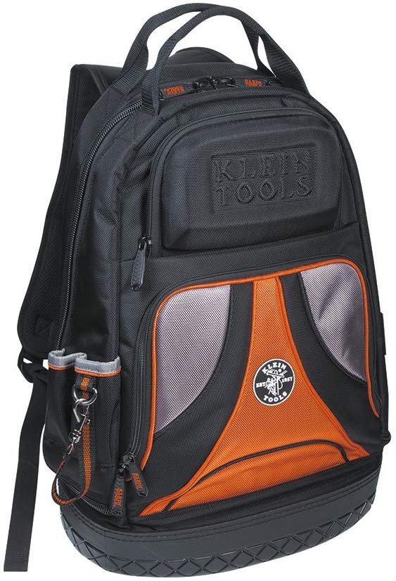 Klein Tools 55421BP-14 Backpack, Electrician Tool Bag, Tradesman Pro Organizer, 39 Pockets and Molded Base - Consavvy
