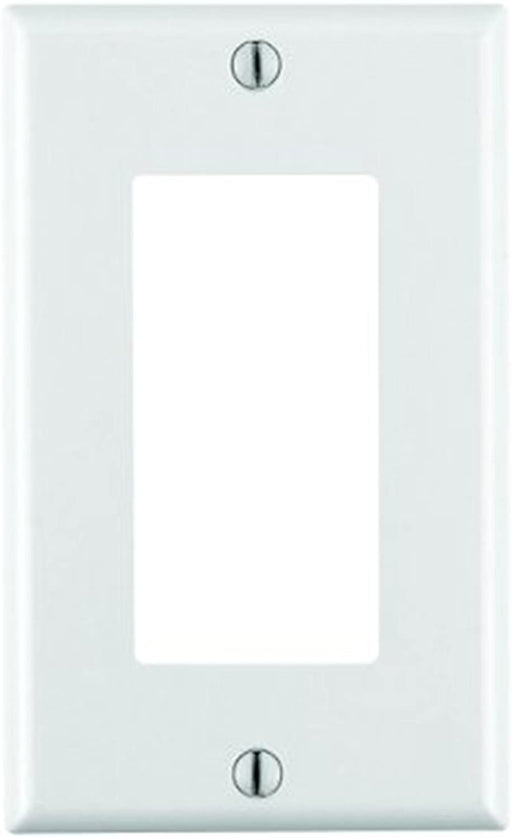 Leviton 80401-W 1-Gang Decora/GFCI Device Decora Wallplate, Standard Size, Thermoset, Device Mount (White)
