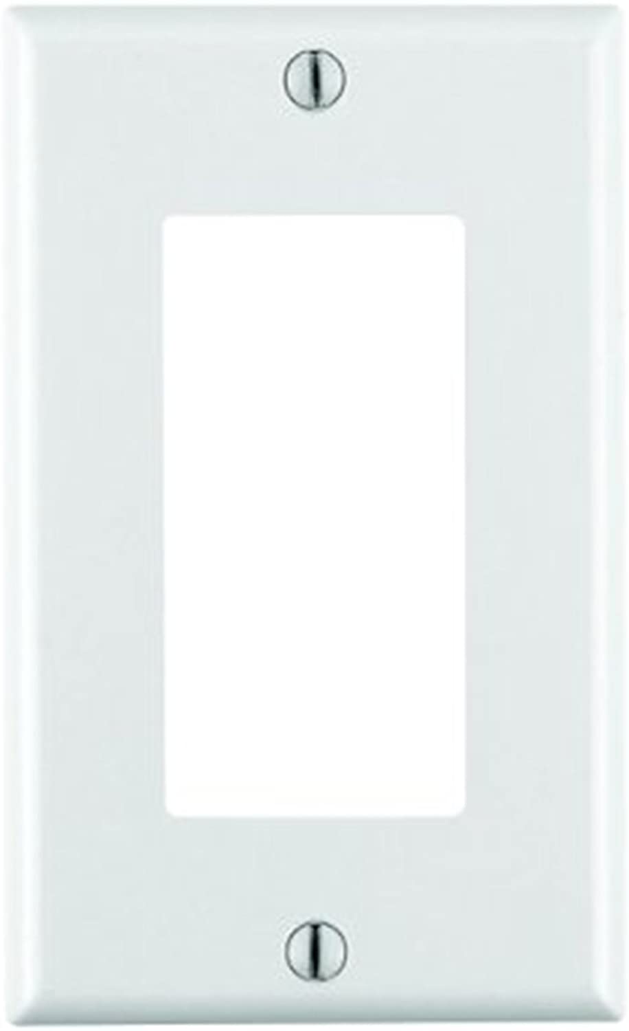 Leviton 80401-W 1-Gang Decora/GFCI Device Decora Wallplate, Standard Size, Thermoset, Device Mount (White)