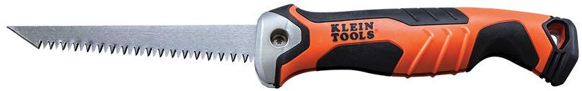 Klein Tools 31737 Drywall Saw, Folding Jab Saw/Utility Saw with Lockback at 180 and 125 Degrees and Tether Hole - Consavvy