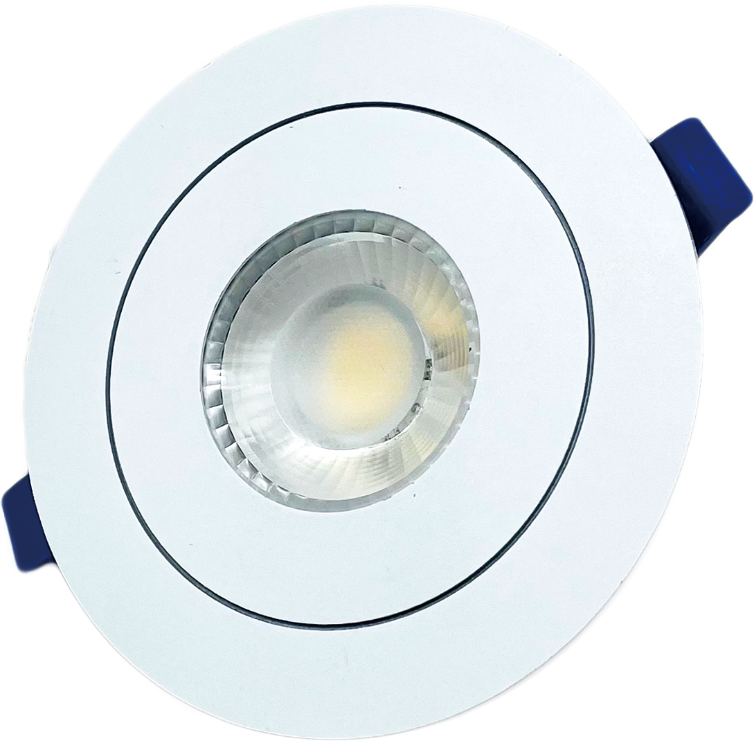 DawnRay 4" LED Potlight 2700K/3000K/3500K/4000K/5000K(5CCT changeable) Non-Twistable Traditional Gimble Looking With 38° Beam Angle, White 9W 700Lm