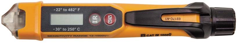 Klein Tools NCVT-4IR Non-Contact Voltage Tester with Infrared Thermometer Tests AC Voltage and IR Temperature - Consavvy