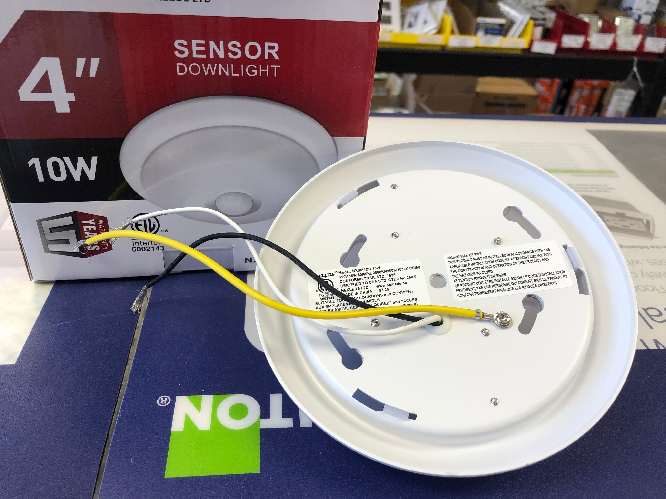 NEXLEDS 4Inch Sensor Downlight Disk Light 3CCT(3000K/4000K/5000K Switchable)