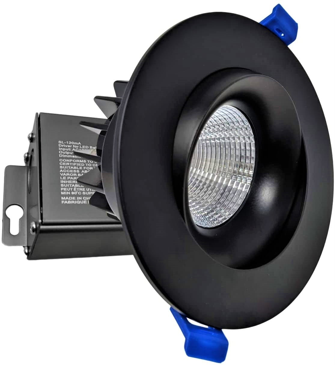 DawnRay 5CCT 4" LED Round Baffle Recessed Light (Potlight) 2700K/3000K/3500K/4000K/5000K(changeable), White/Black/Brushed Nickel, 12W, 830LM
