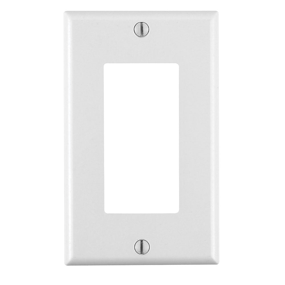 Leviton 80401-W 1-Gang Decora/GFCI Device Wallplate, Standard Size, Thermoset , Device Mount, White 1Pack/20Pack