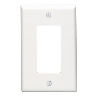 Leviton 80601-W 1-Gang Decora/GFCI Device Decora Wallplate/Faceplate, Midway Size, Thermoset, Device Mount - White 1Pack/20Pack