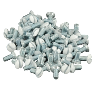 Leviton 88400-PRT 5/16" Long 6-32 Thread. Oval Head Milled Slot Replacement Wallplate Screws. White 1Box(100 Pieces)