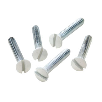 Leviton 88500-PRT  7/8" Long 6-32 Thread. Oval Head Milled Slot Replacement Wallplate Screws. White 1Box(50 Pieces)