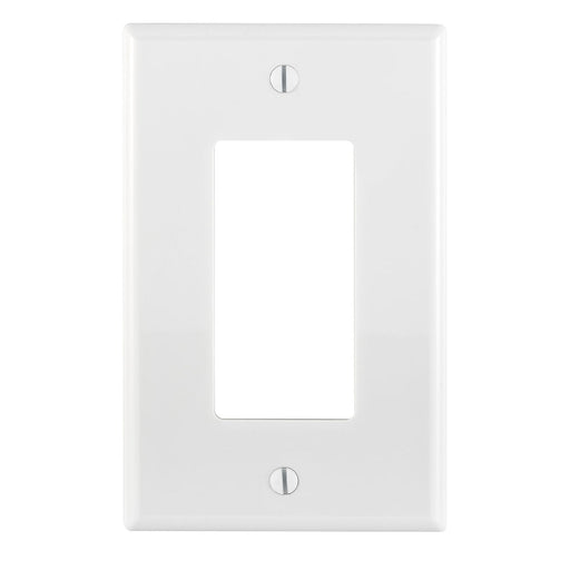 Leviton PJ26-W 1-Gang Decora/GFCI Device Wallplate, Midway Size, Thermoplastic Nylon, Device Mount, White 1Pack/20Pack