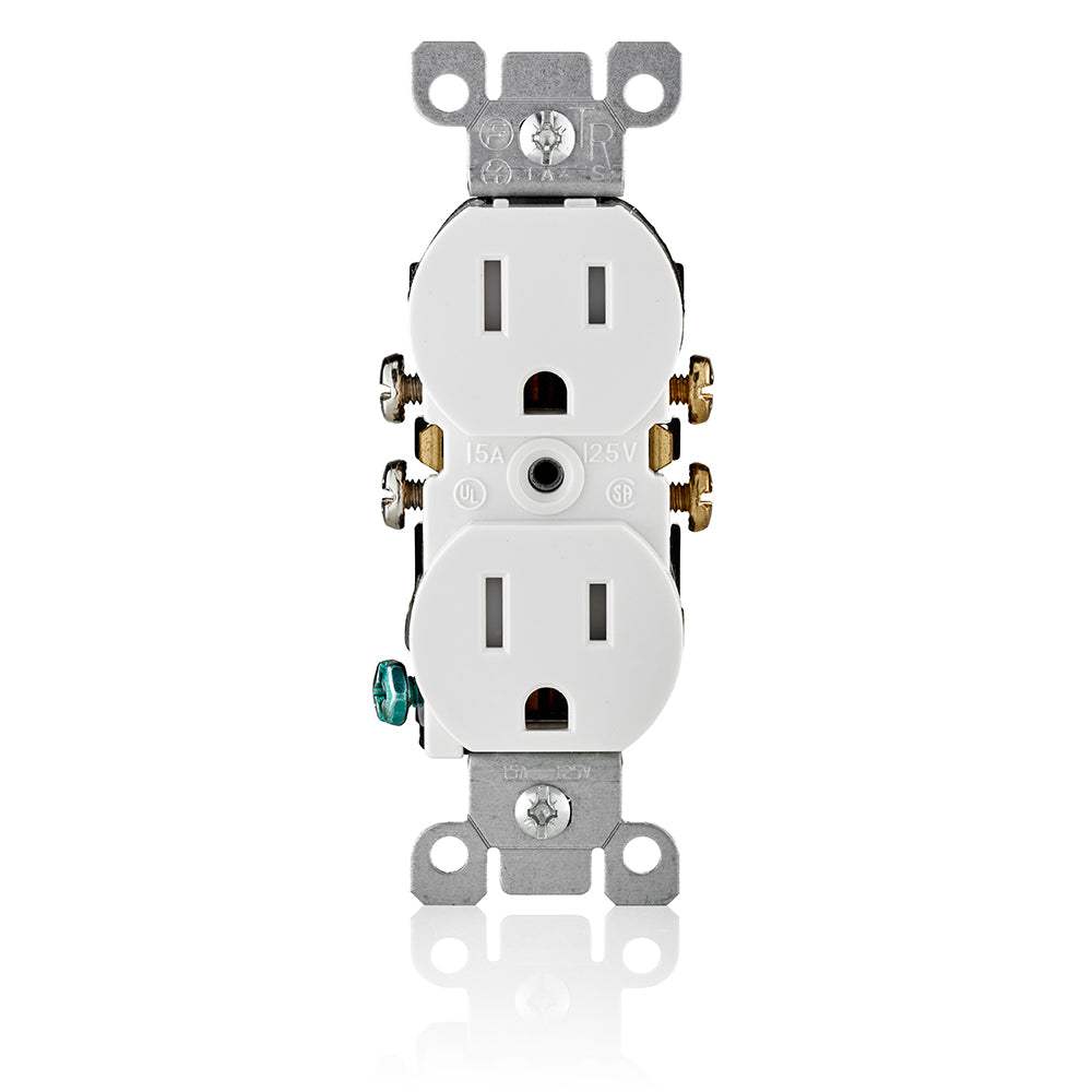 Leviton T5320-W 15 Amp Tamper-Resistant Duplex Outlet White Wall Plates Excluded