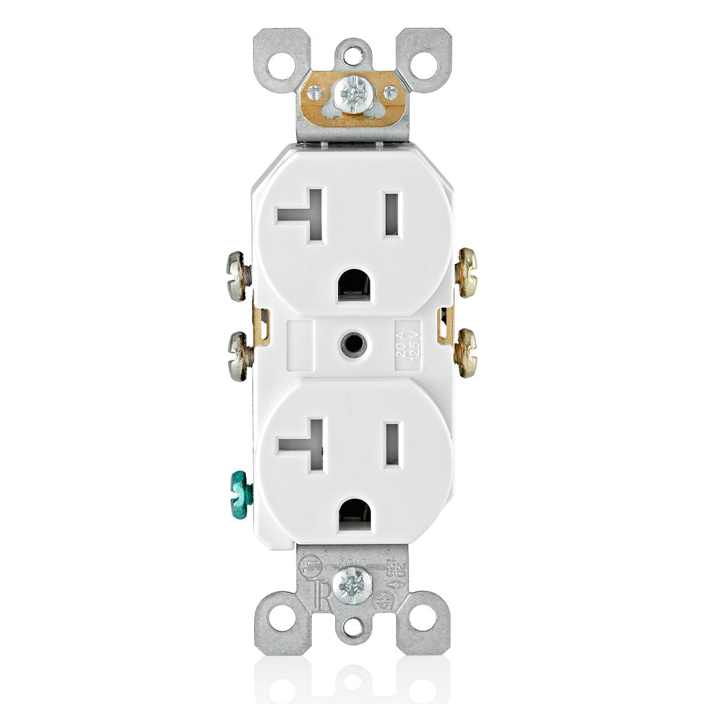 Leviton T5820-W 20 Amp Tamper-Resistant Duplex Outlet White (Wall Plates Excluded)