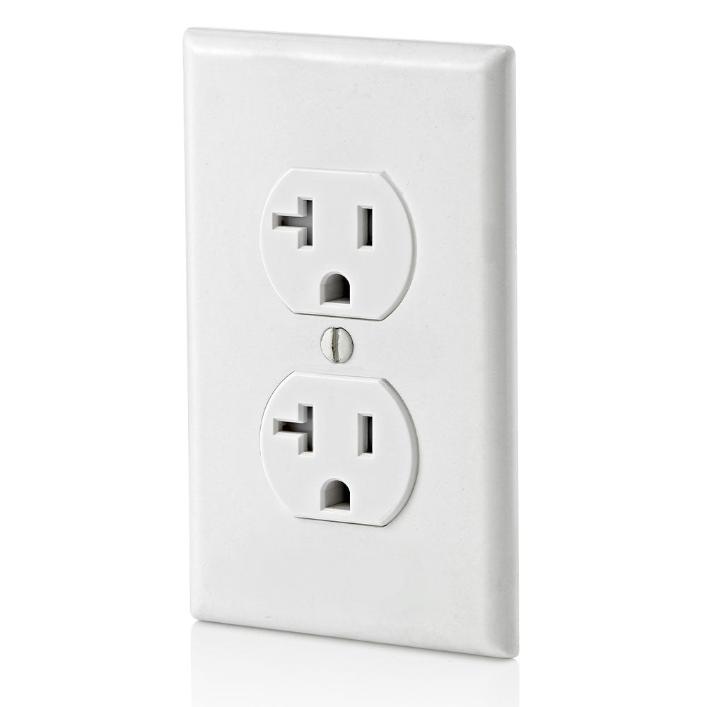 Leviton T5820-W 20 Amp Tamper-Resistant Duplex Outlet White (Wall Plates Excluded)