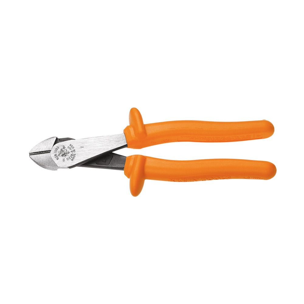 Klein Tools D2000-48-INS Diagonal Cutting Pliers, Insulated, Heavy-Duty, Angled Head, 8-Inch